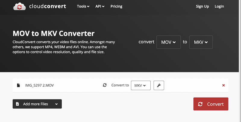 Cloudconvert Convert Button