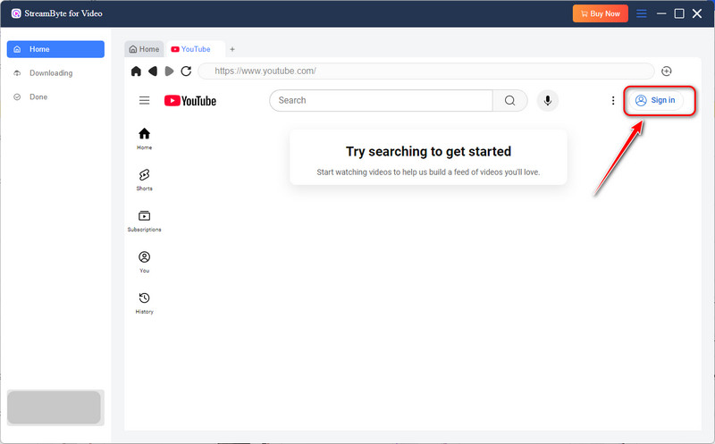Log In Youtube