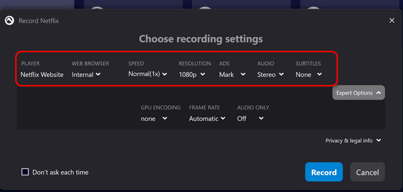 Audials Setting