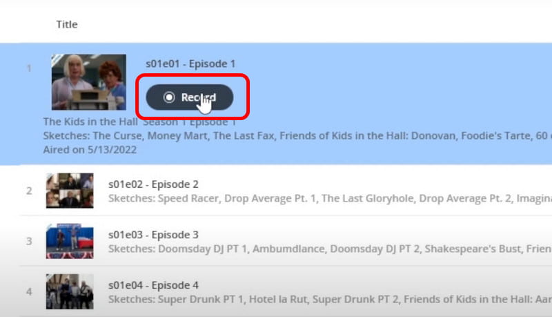 Tap Record Button Playon