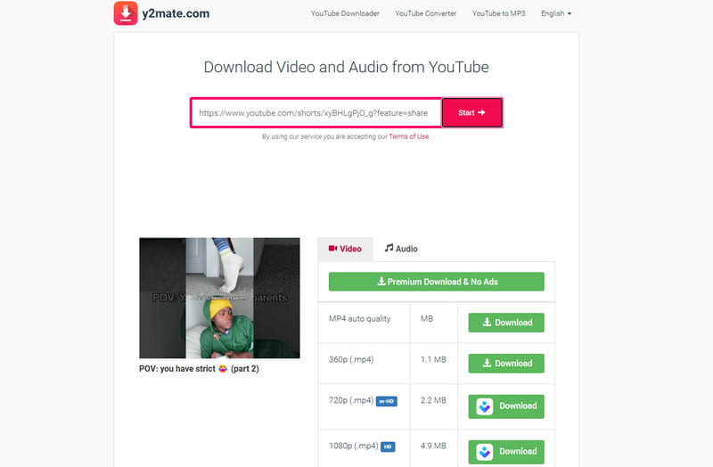 Y2mate Youtube Shorts Downloader